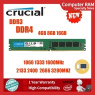 Dektop RAM 4GB 8GB Crucial DDR4 2133MHZ 2400MHZ 2666MHZ DDR3 1066MHz 1333MHz 1600MHz UDIMM Desktop M