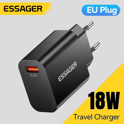 Essager 18W QC3.0 USB A Charger USB Quick Charge 3.0 Fast Wall Charger for Samsung S24 Huawei Xiaomi