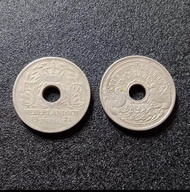 Koin 5 Cent Bolong Nederland Indie Belanda 5 Sen Indonesia Tahun Random Souvenir Koleksi Uang Logam