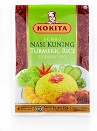 Kokita Bumbu Nasi Kuning - Turmeric Rice Seasoning, 60 gram (Pack of 9)