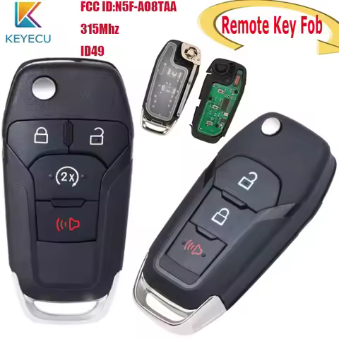 KEYECU Flip Remote Key Fob For Ford Escort Fusion Transit F150/F250 2013-2016 Auto 315MHz ID49 Chip