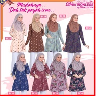 💥[XS - 10XL] (BLOUSE IRONLESS BI) BLOUSE DHIA IRONLESS / BLOUSE TANPA GOSOK BY DHIA COTTON/ PLUS SIZE / BAJU MUSLIMAH