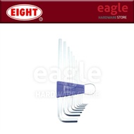 Eight LHS-9 9 Pcs 1.5 - 10mm Chrome Extra Long Hex Key Wrench