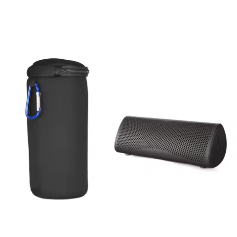 WYORESY For KEF MUO Wireless Speaker Neoprene Protective Case Shockproof Dustproof Travel Bag with C