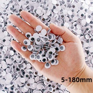 5-188mm Movable Eyes Adhesive Eyes Handmade diy Animal Toys Eyes Movable Eyeball Stickers Black Whit