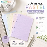 Refill Paper A5/A6 Pastel – Notebook Filler 6/20 Holes, Indo Paper 100gsm/120gsm Thick and Smooth, B