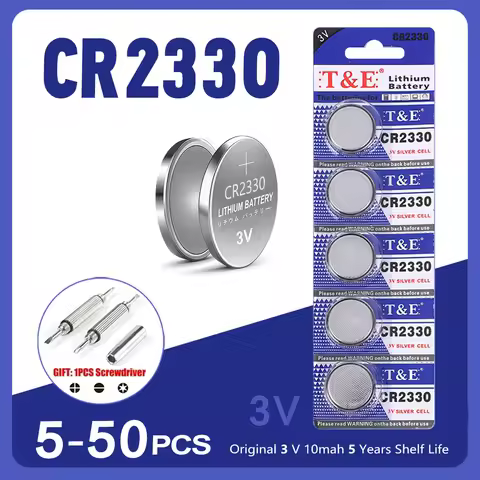 5-50PCS 3V CR2330 Button Cell Battery BR2330 ECR2330 2330 Car Remote Control LED Flash Card Installe