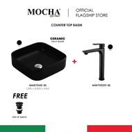 Mocha Counter Top Basin MAB7046-BL Ceramic Made Black Colour wash basin package toilet tandas