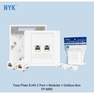 Wall Face Plate Socket Lan Modular Rj45 2 Port
