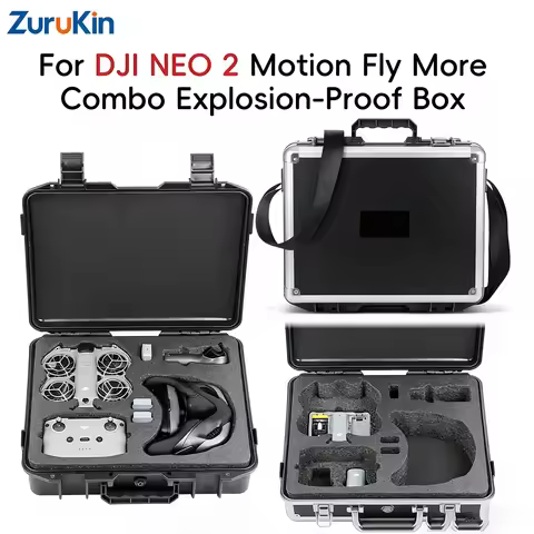 ZuruKin Waterproof Hard Case for DJI Neo 2 Motion Fly More Combo Explosion-Proof Carrying Box Storag