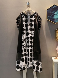 Baru XITAO Women Ruffle Print Pattern Pullover Dress DLL3570