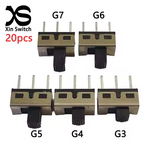 20PCS SS12D10 Toggle Switch G3-G7 Single Row 3 Legged 2 Gear (1T2P) Vertical Insertion 7mm Foot Dist
