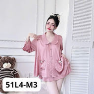 Bộ Pijama đồ ngủ mặc nhà bigsize nữ 50-100Kg lụa Latin mềm mát tay lỡ cánh dơi form rộng 2 túi đính 