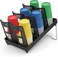 Cup and Lid Holder,Disposable Coffee Cup Holder 6 Compartment,Beverage Cups Dispenser for Coffee Sta