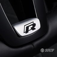 Black R Metal Steering Wheel Emblem Sticker Badge Fit For VW Jetta Golf Passat