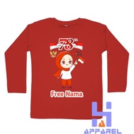 BAJU ANAK KAOS ANAK KEMERDEKAAN INDONESIA 17 AGUSTUS LENGAN PANJANG