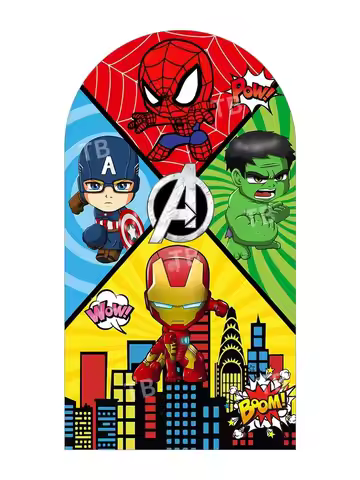 Avengers Arch Background Spider Man Iron Man Superhero Boy Birthday Party Decoration Polyester Backg