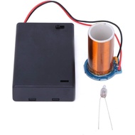 ViaGasaFamido Mini Tesla Coil, Dry Battery Powered Coil Plasma Speaker Wireless Transmission for Exp