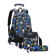 School Bag For Teenagers Boys Student Backpack With Wheels Waterproof Travel Kids Trolley Book Bag School Wheeled Bag