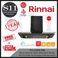 Rinnai RH-C1059-PBR Sleek &amp; Stylish Matt Black Design Plasma Filter Technology Chimney Hood + 1 Year Local Warranty