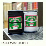 Karet Elastis Baby 4 mili / Tali Karet Masker C4 HITAM (90 yard) Flower basket 1 Roll