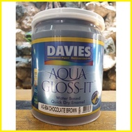 ✌ ☬ ❀ Aqua Gloss-it AG-904 Chocolate Brown 1L Davies Aqua Gloss It Water Based Enamel Paint 1 Liter