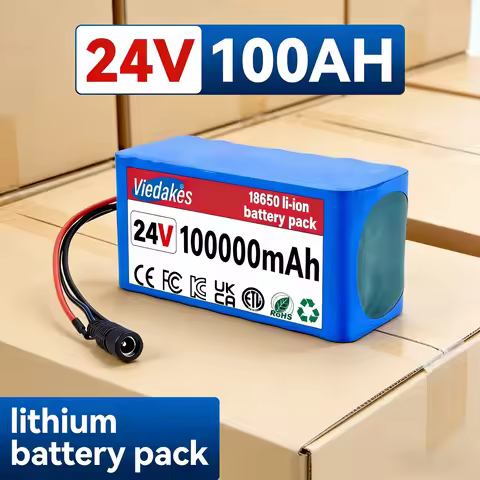 New 24V 100Ah High capacity 7S3P 21700 Lithium Battery Pack for E-Motor Wheelchair Scooters, 4000+ C