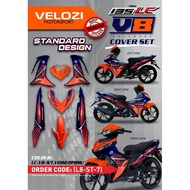 COVERSET LC V8 ORIGINAL VELOZI STANDART DESIGN OREN PURBA BATMAN STRIPE TANAM