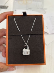 門市現貨 Hermes Amulettes Constance pendant white gold with diamonds necklace，Hermes 康康白金滿鑽項鍊頸鏈2026年cert