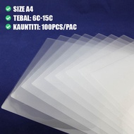 100PCS Plastik Laminate film A4 kertas laminate Film Paper plastik laminate a4 murah laminating film