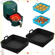 MOLIHA Air Fryer Liners, Reusable 9" Large Size Baking Tray, Portable with Handle Silicone Heat-Resi