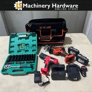 Q3 &amp; JiongJie 3in1 Tool Set (Cordless Drill, Reciprocating saw, 13pcs Socket Set with Rachet C/W 4 Battery &amp; 2 Charger)