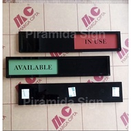 Available In use Sliding acrylic name room Sign