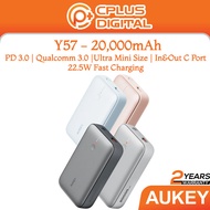 Aukey PB-Y55 /Y57 20W USB C PD & USB QC3.0 SCP 10000mAH /20000mAh Power Bank Kuasa mini