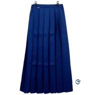 Middle school uniform Long blue ruffled skirt | Blue junior high school skirt