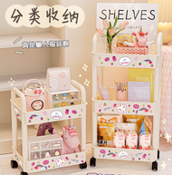 Trolley Rack Household Living Room and Kitchen Dormitory Mobile Snack Rack Storage Rack Bedroom Table Shelf Bookshelf