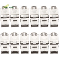 12 Pcs RJ45  Cat7 Cat6A Shielded  Zinc Alloy Module Network  Jack Connector Adapter 10GB Network