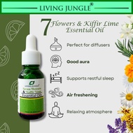 Room Aura Essential Oil Superb Lucky Blend: 7 flowers & Kiffir Lime Living jungle