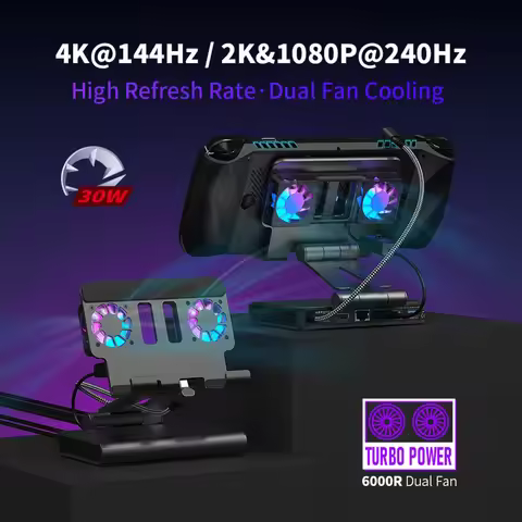 Fans Docking Station For OneXPlayer APEX Gigabit Ethernet 4K@60Hz Expansion Dock Stand Cooling Base 
