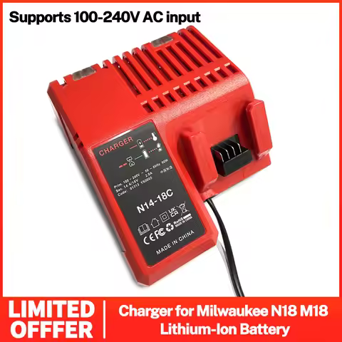 Replacement Rapid Battery Charger for Milwaukee N18 M18 Lithium Ion Battery 48-59-1812 48-11-2420 48