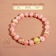Jade Dan Tam - Peach Blossom Stone Bracelet 8mm 5A Mixed Auspicious Charm - Fire Element & Earth Ele