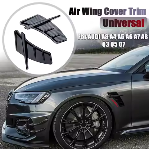 Universal 2Pcs Car Shark Gill Side Fake Vent Sticke Side Fender Trim Tuning for Audi A3 A4 B8 A5 A6 