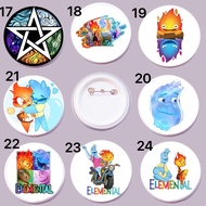 Elemental Land of the Elements Badge 3 pieces 5.8cm/ Elemental Land of the Elements Badge