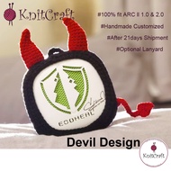FreeShipping🔥Devil Design 🔥Ecoheal ARC ll HandMade NeedleWork Crochet Cover Casing and optional Lanyard  恶魔款携带式电子树针织钩针保护