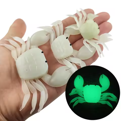 INFOF 6-30pieces Glow Fishing Crab 3.5g 7g 13.5g Soft Fishing Lure Artificial Silicone Bait 3-D Crab