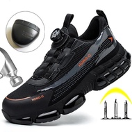 2026 Rotating Button Sneakers Men Safety Shoes Fashion Protective Shoes Work Boots Steel Toe Shoes P