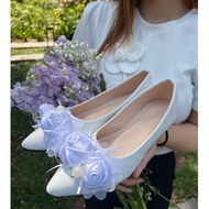 New Model Low Heel Women's Bridal Shoes, Fashionable Design, Flattering Leather, Size 35-40 H202nu
