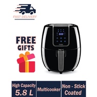 Giselle 5.8L Digital Air Fryer with Touch Control Timer Temperature Control 1800W - Black KEA0208