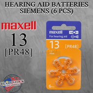 MAXELL HEARING AID ZINC-AIR BATTERY [ 13 10 675 312 ] (6PCS/6BIJI) PR48 PR41
