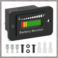 (RHEP) 12V 24V 36V 48V 60V 72V LED Battery Monitor Gauge Lithium Ion Battery Tester Black